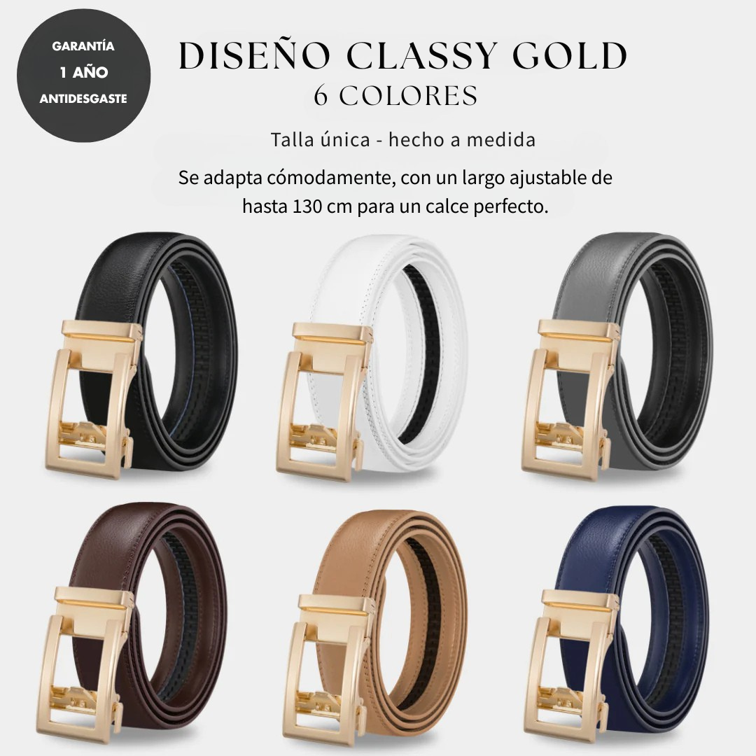Cinturón Majestic de cuero con ajuste automático