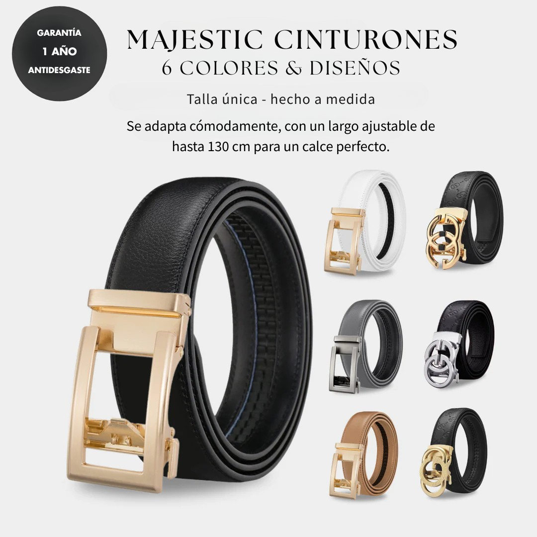 Cinturón Majestic de cuero con ajuste automático