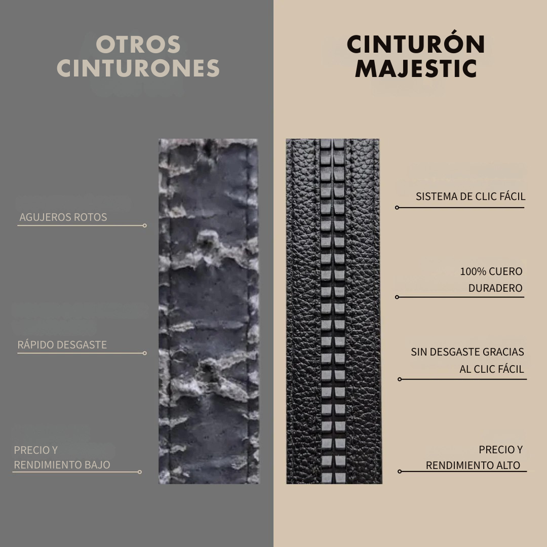 Cinturón Majestic de cuero con ajuste automático